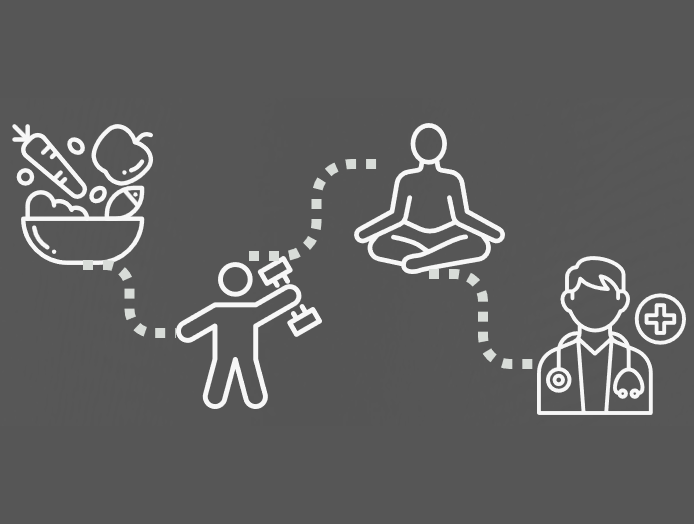 Diet, exercise, well-being, and health care images