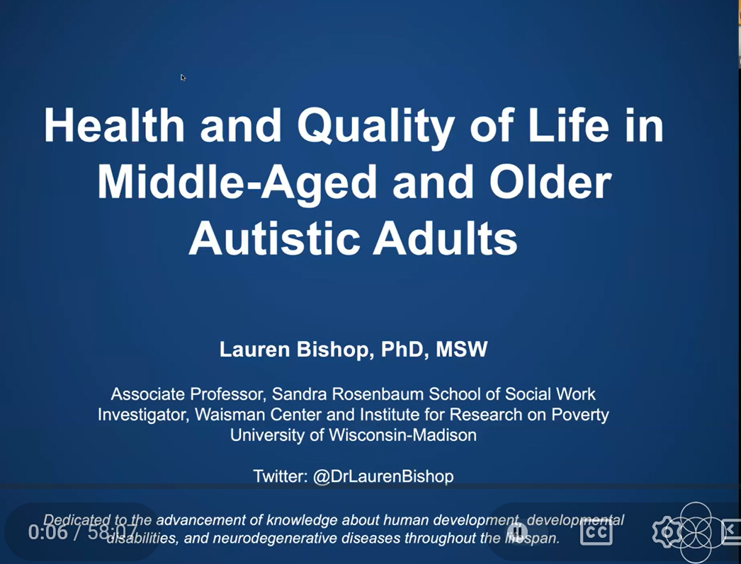Health and Quality of Life in Middle-Aged and Older Autistic Adults